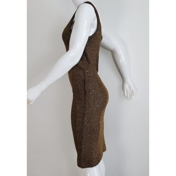 Vintage 70s Gold Sweater Dress - Picture 4 of 9